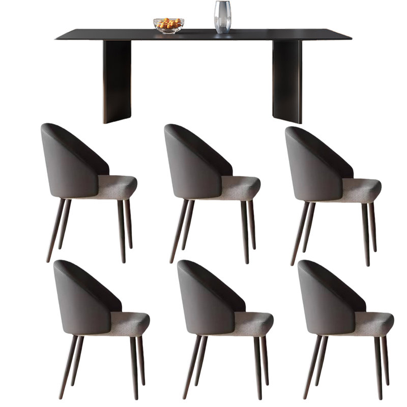 Ensemble de chaises de salle à manger noires, H 29,52 po x L 86,61 po x l 39,37 po