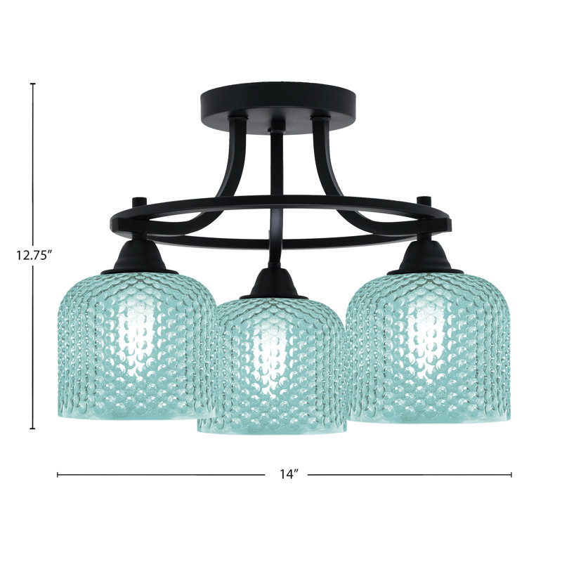 Verre turquoise 6 po Mukkesh, Sarcelle, Noir mat