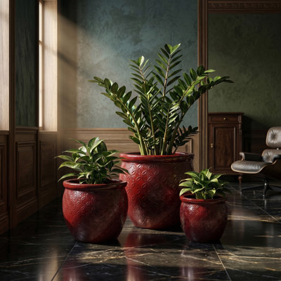 Ensemble de pots de fleurs en céramique fait à la main (ensemble de 3)
