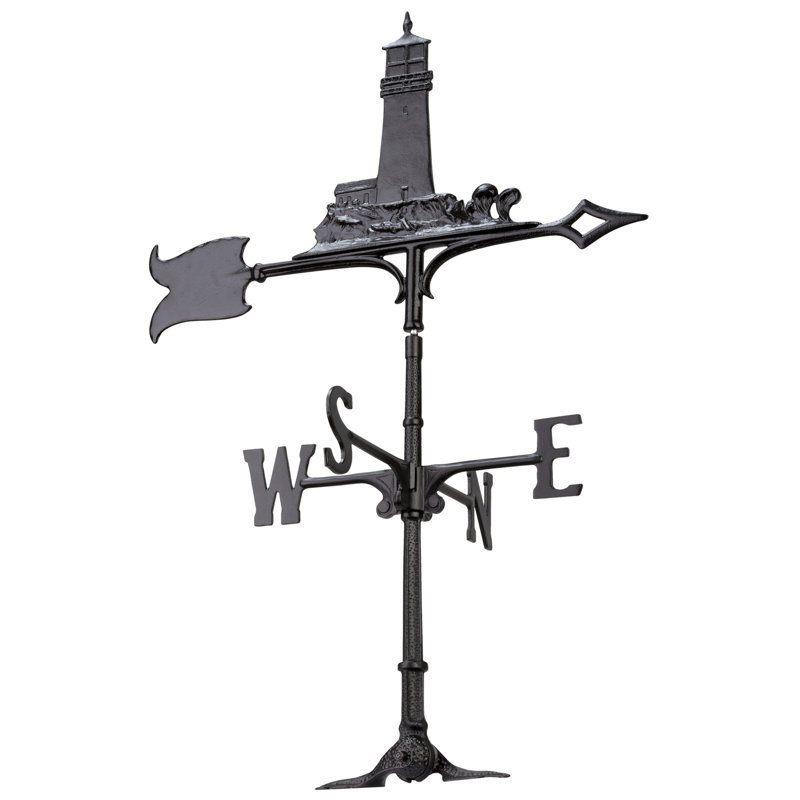 Rooftop 30" Lighthouse Weathervane, Black