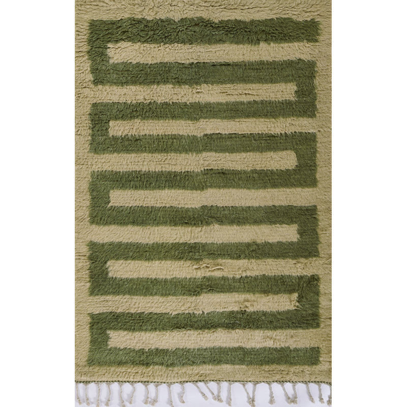 Wool Geometric Area Rug, Rectangle 2' x 3'