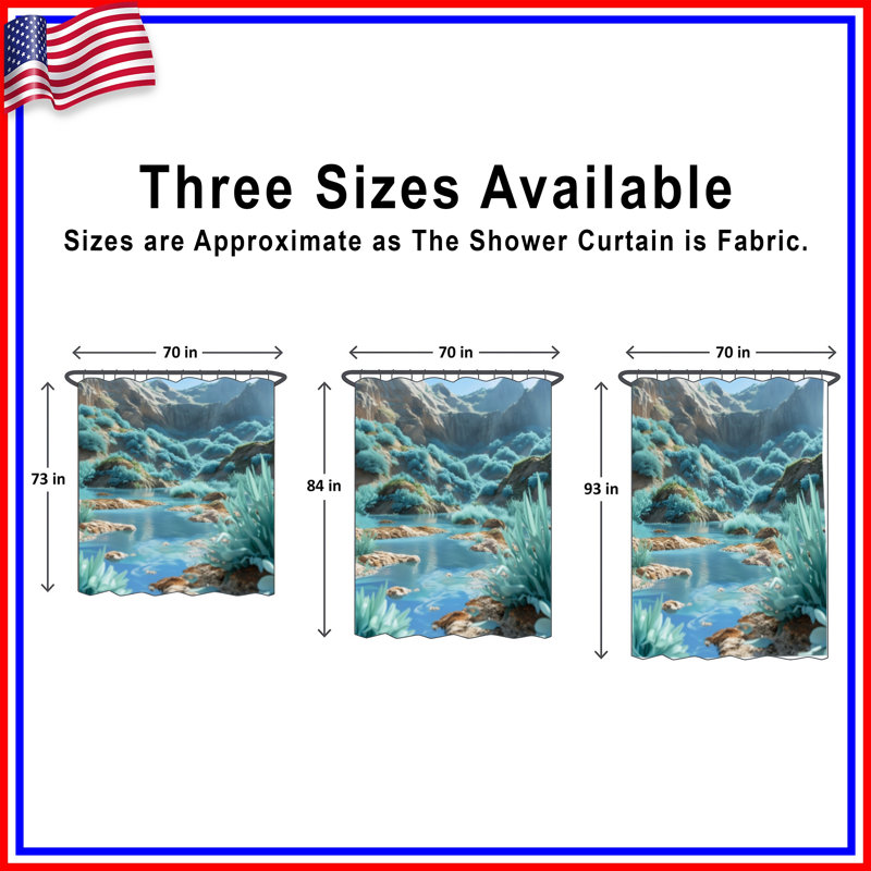 Mountain River Landscape Shower Curtains Extra Long, 70in W x 84in H