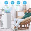 Climatiseur portatif 3 en 1 à faible bruit, télécommande, mode veille, oscillation automatique et minuterie 24H pour les pièces jusqu'à 700 pieds carrés, 14 000 BTU (blanc)