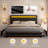Meliz Modern Upholstered Bed Frame with 4 Bedside Drawers & Smart RGBW LED Lights, No Box Spring Needed, Easy Assembly,-1097573246-1099533959