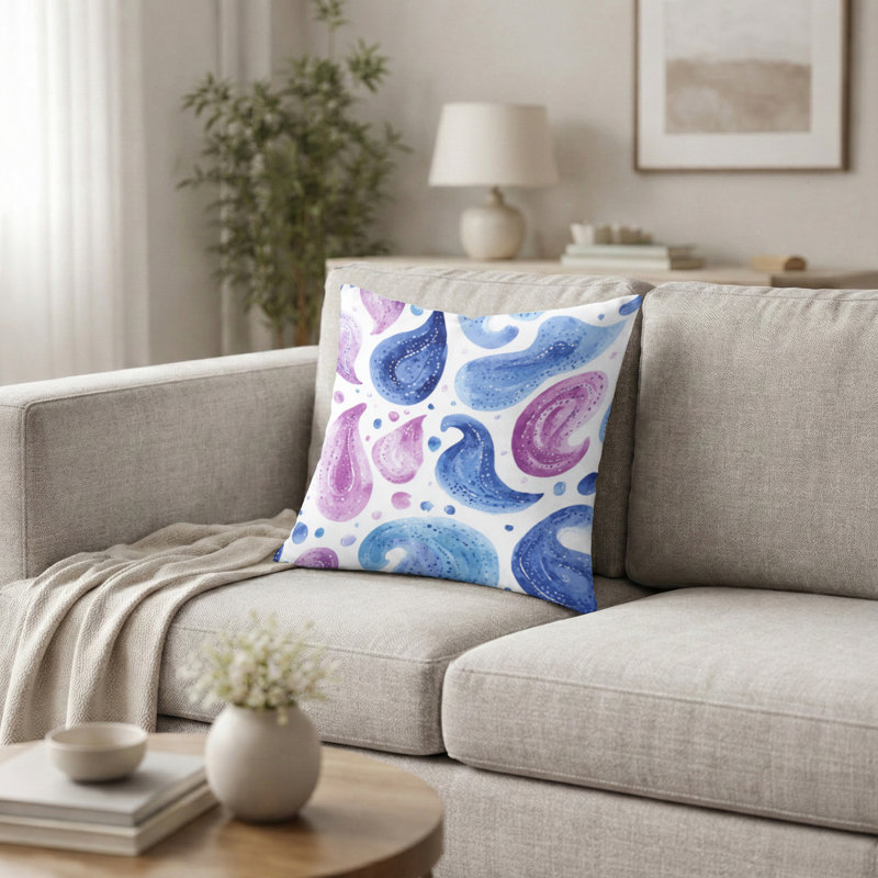 Coussin Modern Modern - Coussin bleu serein, H 18 po x l 18 po