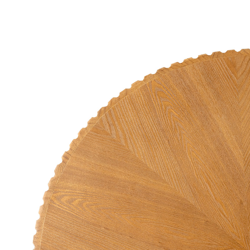 Table basse ronde 35,4 po, Dessus naturel/Base brune