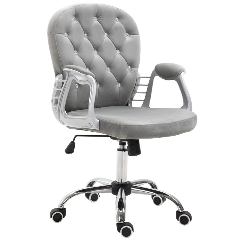 Office Chair, Light Pink, Silver