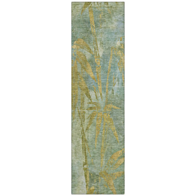 Machine Washable Indoor/Outdoor Lafferty ACN2222 Botanical Rug