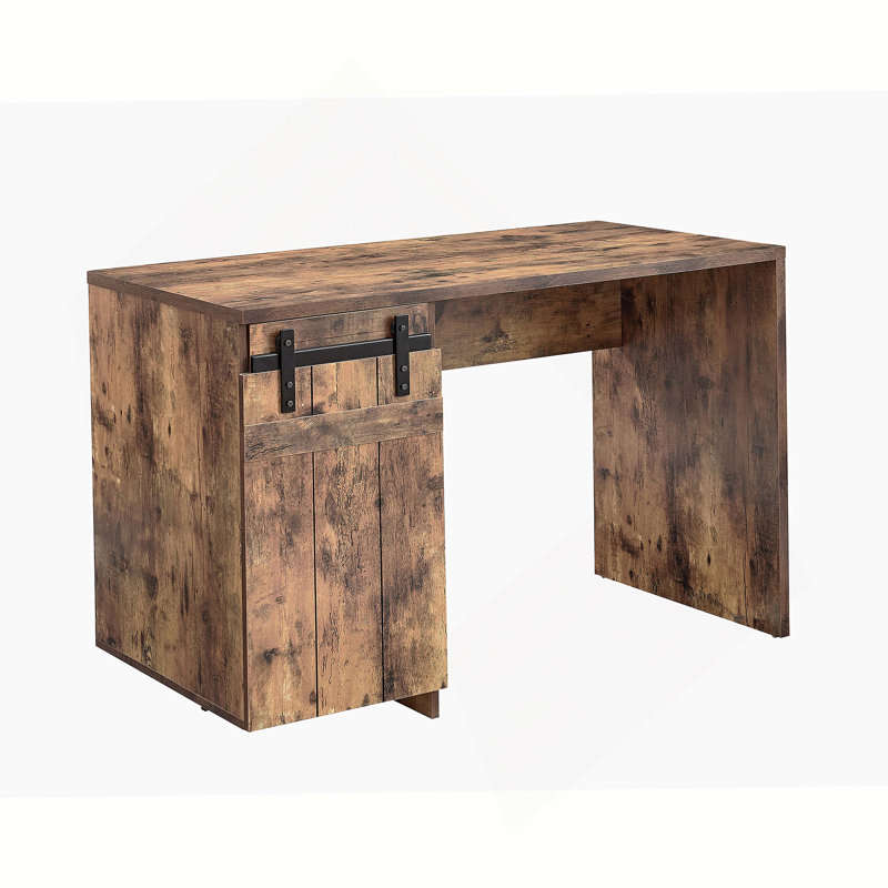 Home Office Desk With Three Shelves, Wood