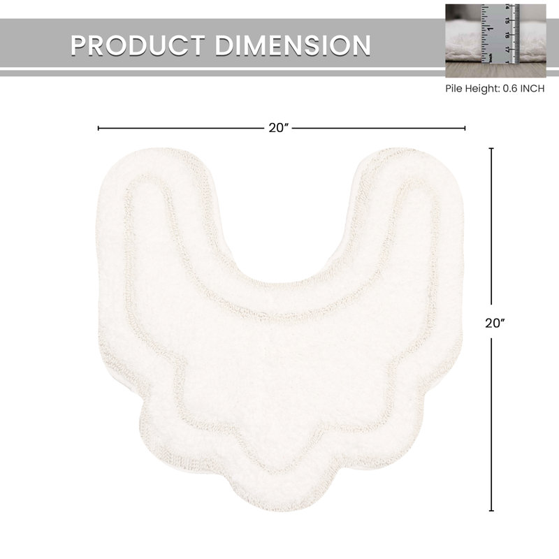 Tapis pour salle de bain Dobrinka, Blanc, 20 po x 20 po (contour)