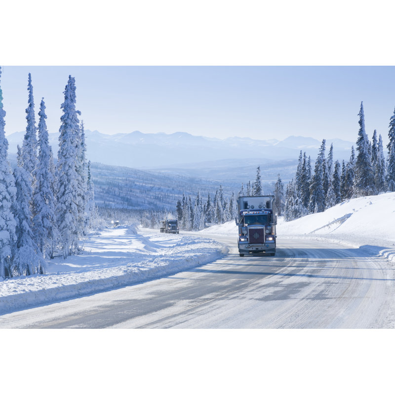 Camionnage dans la nature sauvage d'hiver par Stanley45, H 12 po x l 18 po