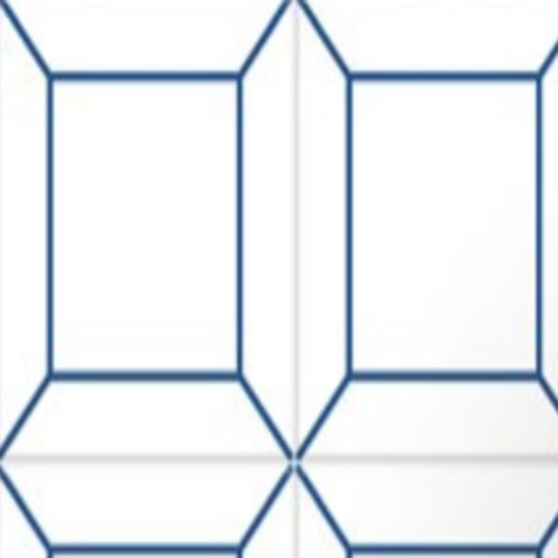 Frame 6" x 6" Blue Glossy Ceramic Wall Tile