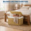 Panier de rangement en osier 64L avec couvercle, boîte à couvertures en rotin imperméable, rangement pour chambre à coucher-634460961