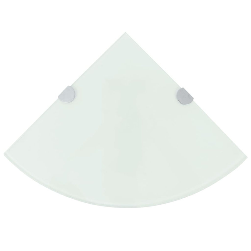 Brylee Glass Corner Shelf, 0.8cm H x 25cm W x 25cm D, White