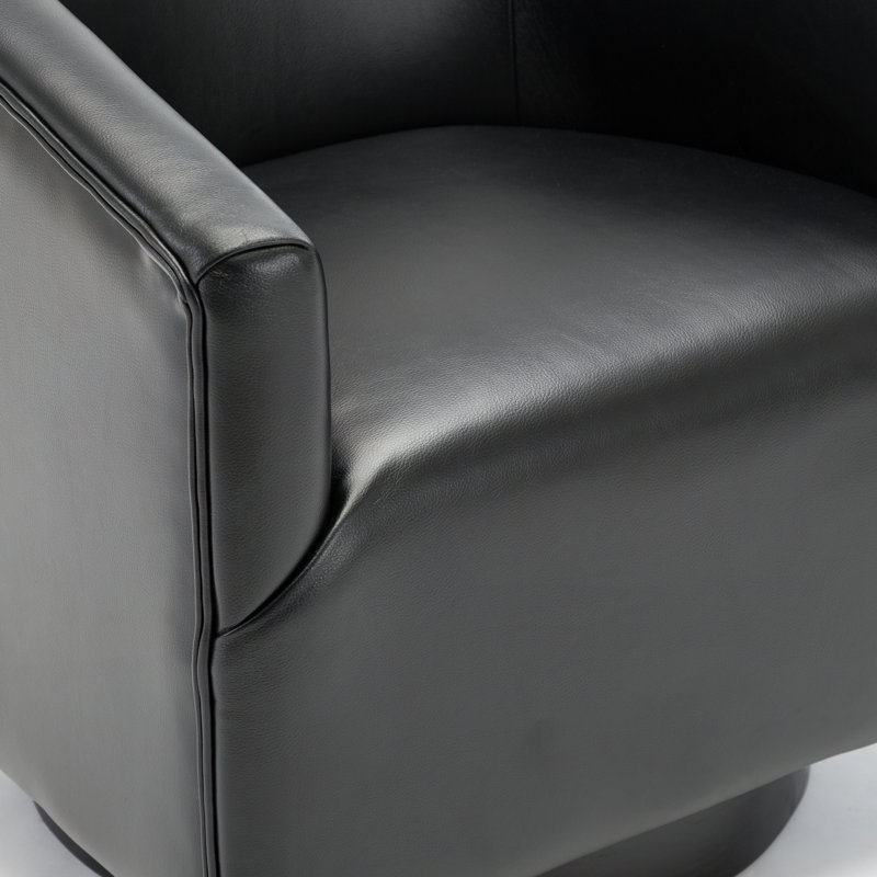 Garland Black Wood Base Swivel Chair, Black