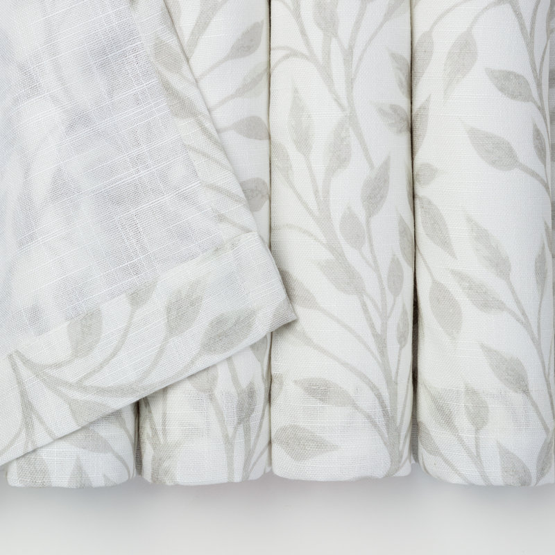 Hamrnand 2-Panel Print Soft Textured Light Filtering Curtain - 3-In-1 Back Tab, Rod Pocket, Ring Tab, 52" W x 63" L, Sage