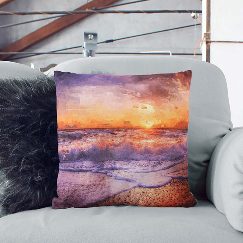 Sunset upon the Beach in Denmark Cushion with Filling, 55cm H x 55cm W x 20cm D