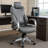 Kelly Rolling Executive Armchair, Gray Stitched-Back Caressoftplus-117561223