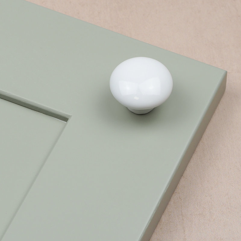 36mm White Ceramic Mushroom Knob