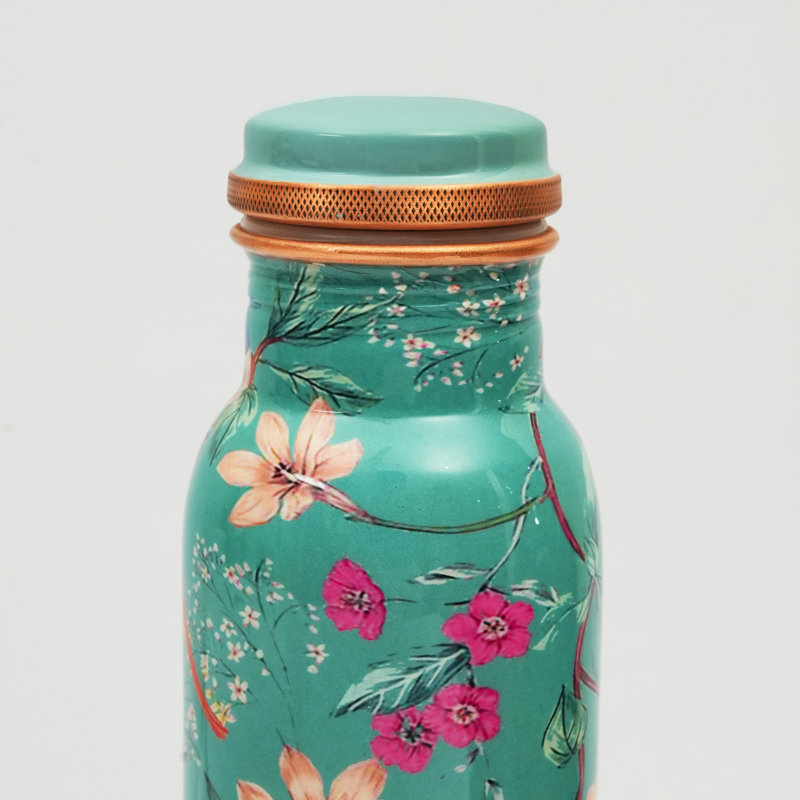 Bouteille d'eau en cuivre Aqua Flora, 10 pouces
