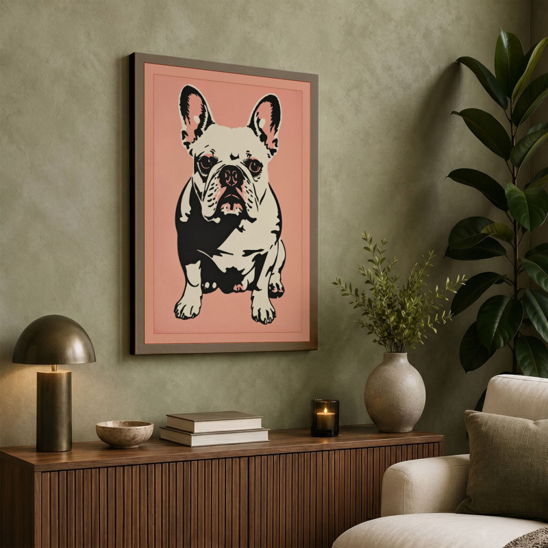 Dapper Bulldog Modern - Wrapped Canvas, 24x16 - 61.0 x 40.6 cm, Cream Border