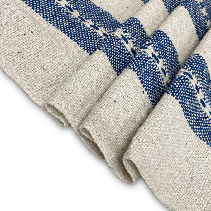 Couverture en coton, Simple, Bleu / beige