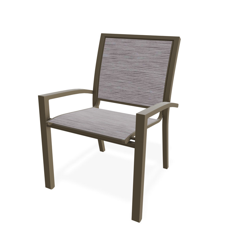 Chaise de café empilable Kendall, Bois de plage, Fossile