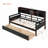 Twin Size Daybed with Wood Slat Support, Side Shelves &amp; 2 Drawers - Espresso (No Box Spring Needed, Sturdy Frame)-1927521723-1927521725