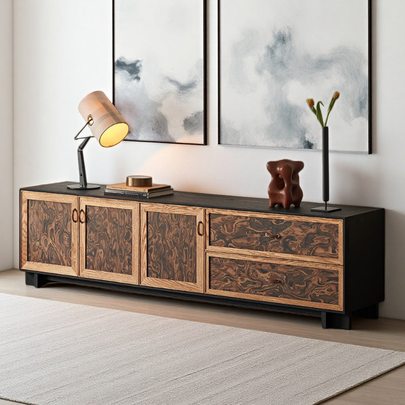 Meuble télé de style français rétro, H 20,87 po x L 78,74 po x l 15,67 po