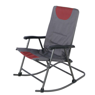 Très grande chaise de camping à bascule pliante avec dossier haut et sac de transport