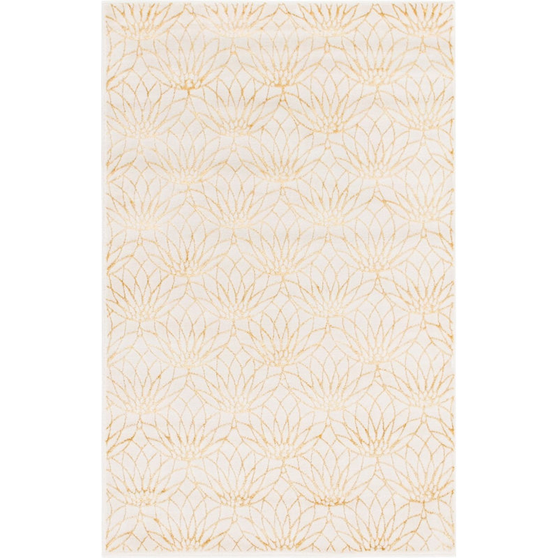 Tapis ivoire / doré Glitzy, Rectangle 2 pi x 3 pi 1 po