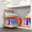 Bamboo 2-Tier Under Sink Organizer With Adjustable Shelves, Slide-Out Storage For Kitchen, Bathroom, Or Pantry, Natural