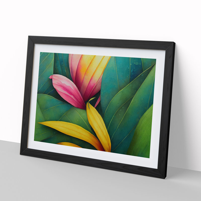 Jungle Flowers Vol.1 - Framed Print, Black, 46cm H x 64cm W x 2cm D