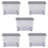 Wham 32L Box with Wheels & Folding Lid Pack of 5 Clear/Cool Grey