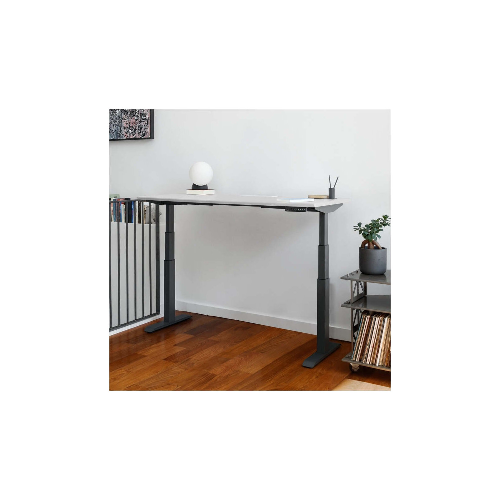 Standing Desk, 52" H x 60" W x 30" D, Charcoal, Fog