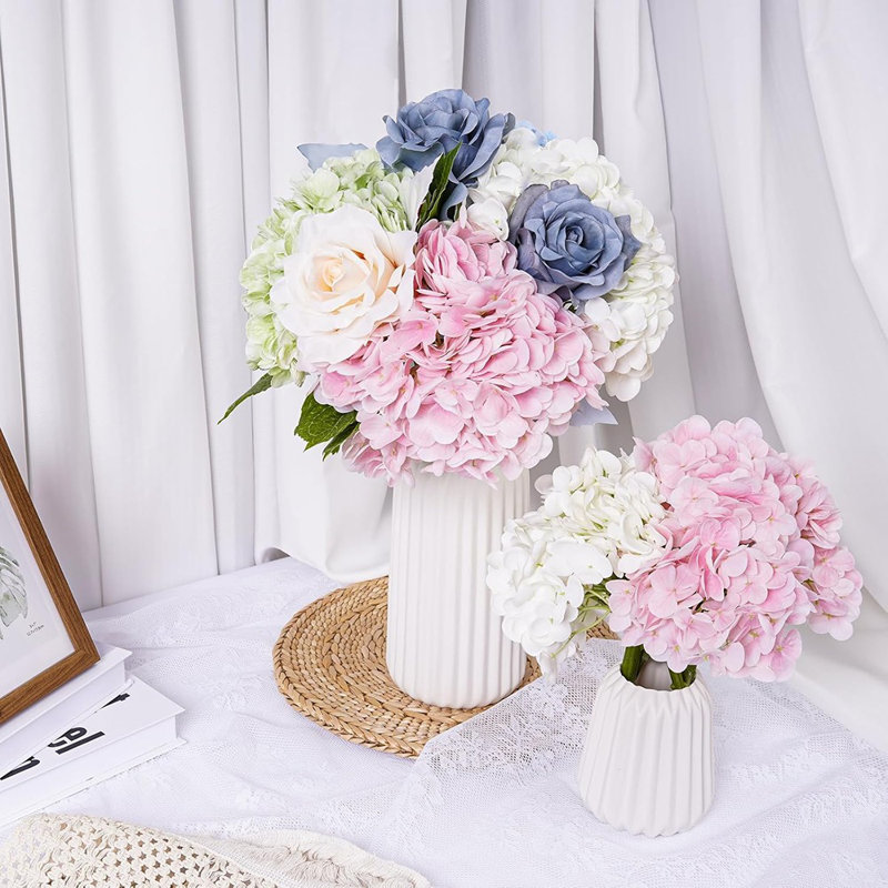 Fleurs d'hortensia artificielles, Blanc