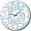 Horloge murale 3D blanche et bleue I - Mid-Century-40744449