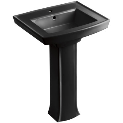 Archer 24" Rectangular Pedestal Bathroom Sink with Widespread Faucet Holes
