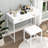 White Desk Set With 2 Drawers Modern Dressing Table With Stool -1075240930