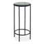 Table d'appoint hexagonale, plateau rond en verre recyclé de 12 po, structure en fer noir-118778150