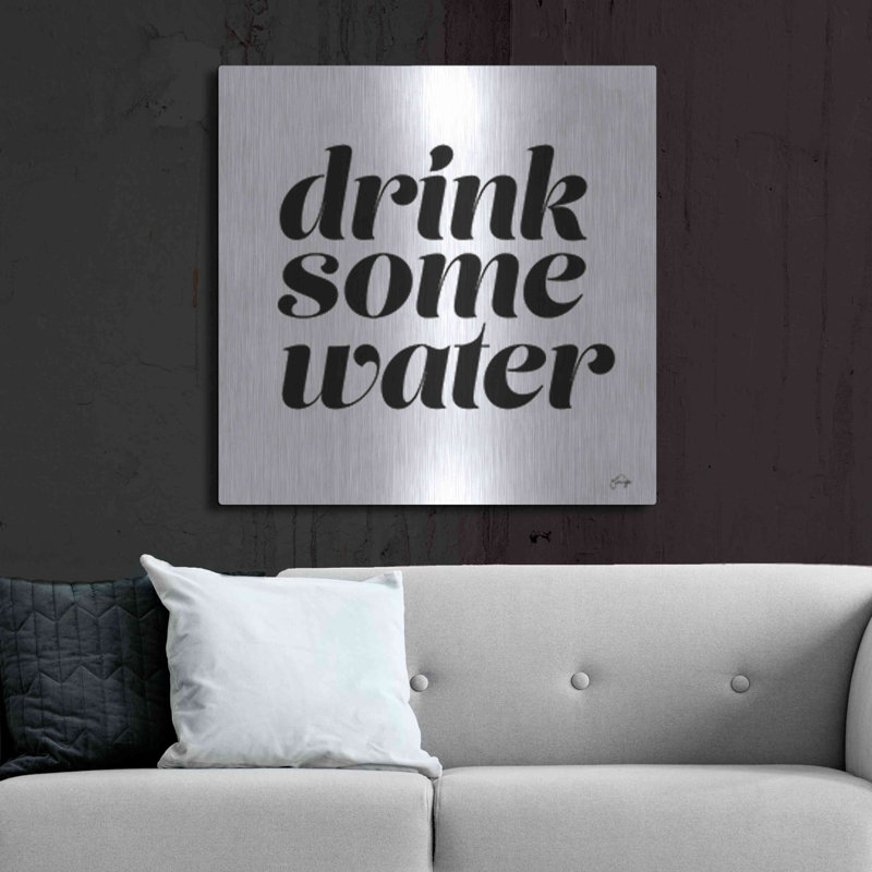 Trinx «Drink Some Water» par Yass Naffas Designs, art mural en métal, H 36 po x l 36 po