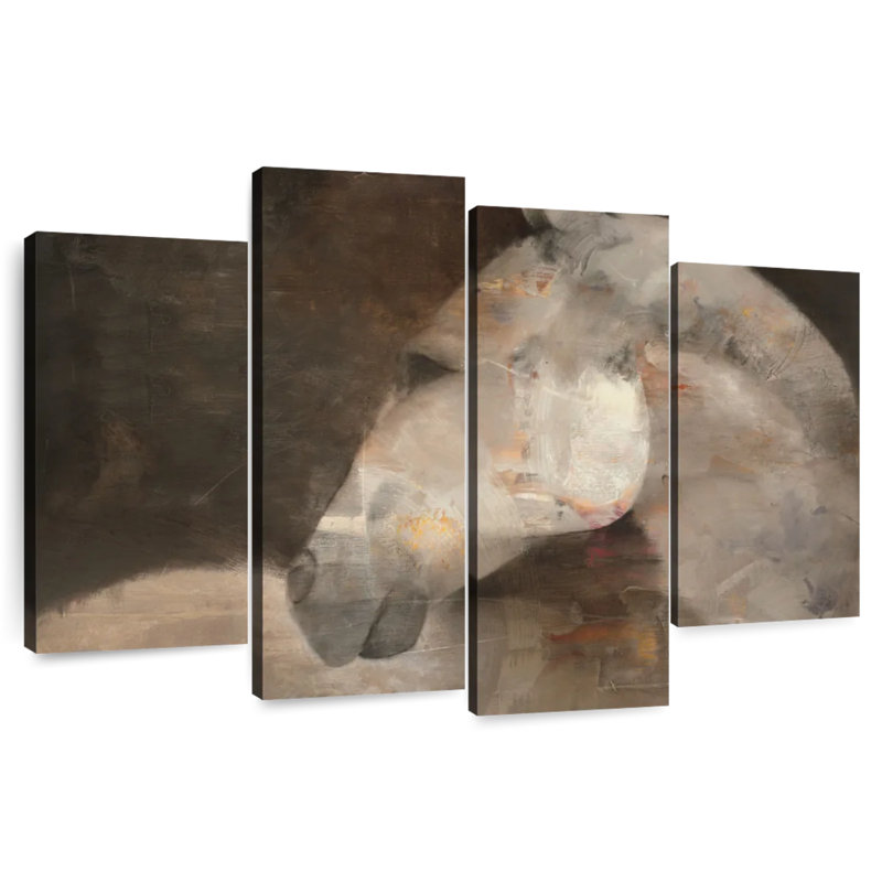 Peinture expressionniste de cheval, H 27 po x l 43 po