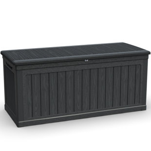Très grand coffre de rangement d'extérieur résistant aux intempéries de 260 gallons pour meubles de patio, outils de jardin et équipement de piscine avec couvercle verrouillable et design