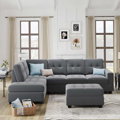 Recio 104" Wide Reversible Corner Sectional with Ottoman