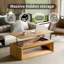 Table basse à plateau relevable 43,3 po en bois massif avec rangement caché-659366093