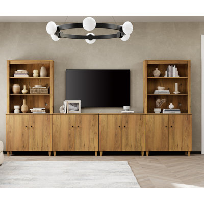 Meuble audio-vidéo Lysiane avec tablettes et armoires pour téléviseur de 75 po Lysiane