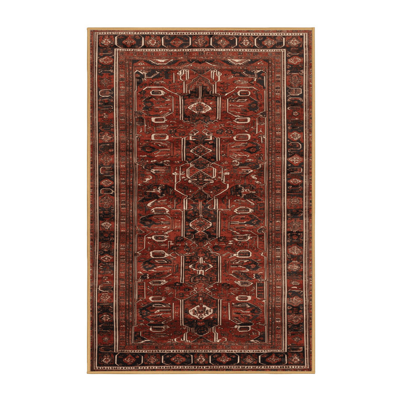 Tapis brun lavable à la machine, Rectangle de 5 pi x 8 pi