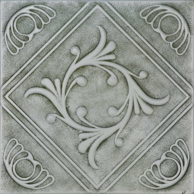 Diamond Wreath 1.6 ft. x 1.6 ft. Polystyrene Glue-up Ceiling Tile