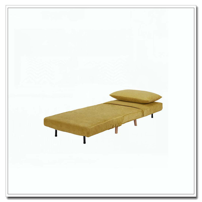 Upholstered Accent Chair Bed-Convertible Sleeper Sofa Chair, Yellow