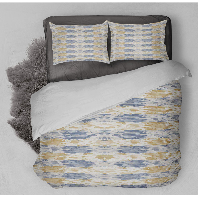 Channel Geometric Shapes Duvet Cover, King Comforter + 2 King Pillowcases